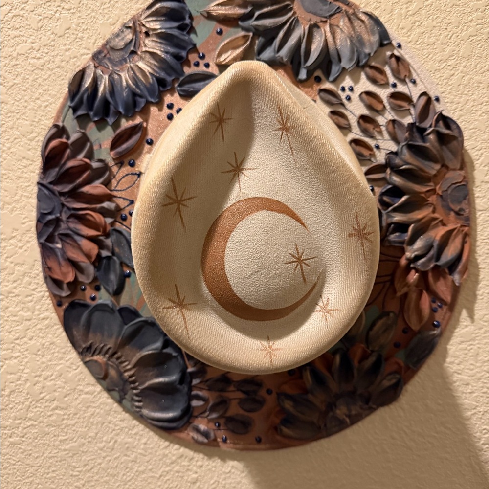 Moon and Stars Beige Hat